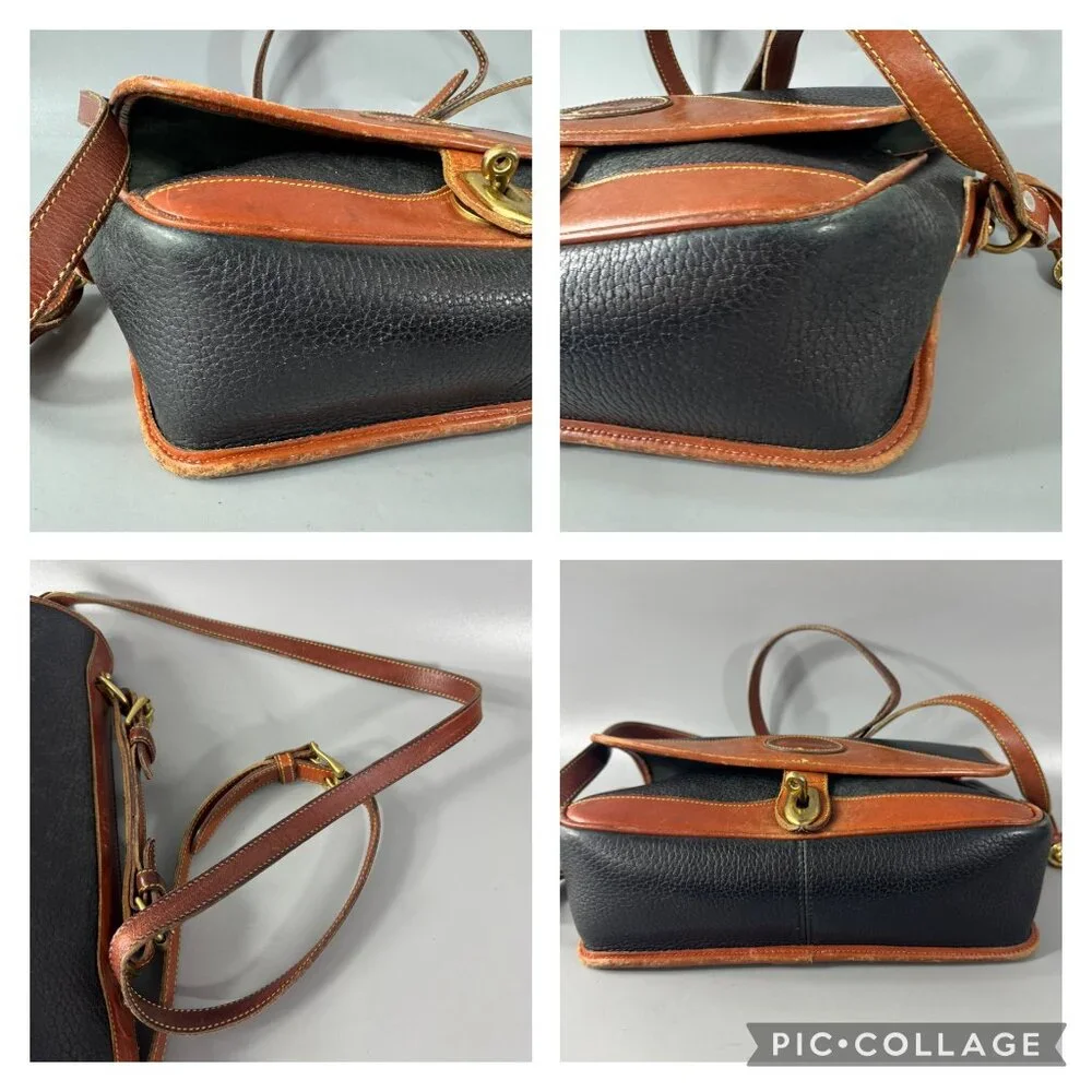 Vintage DOONEY & BOURKE BLACK ALL WEATHER LEATHER Crossbody Shoulder Purse - Picture 13 of 13